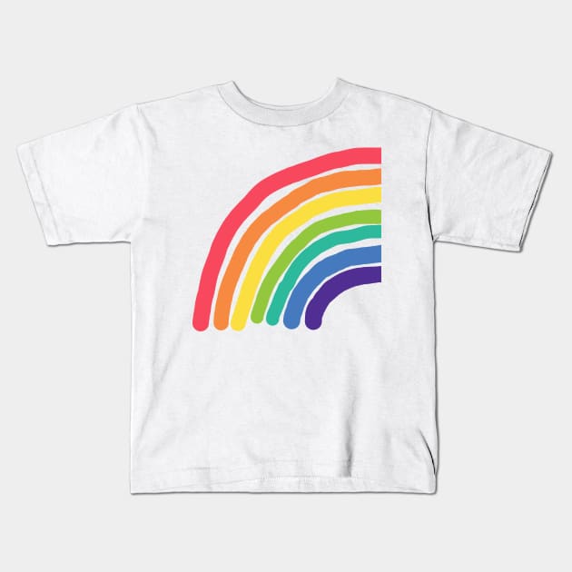 Colorful Rainbow Left Half Graphic Kids T-Shirt by ellenhenryart